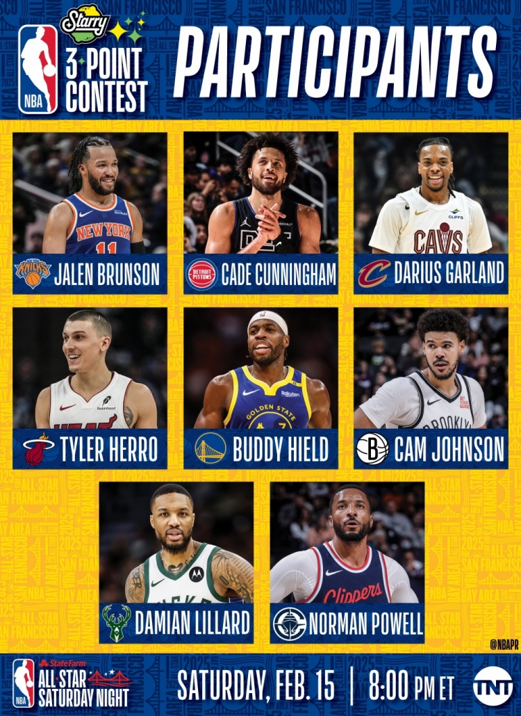  NBA全明星三分大賽名單：利拉德沖擊三連冠 希爾德、康寧漢姆在列