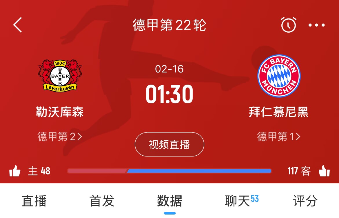  下輪決定冠軍？拜仁下場(chǎng)德甲將客戰(zhàn)勒沃庫(kù)森，若取勝將11分領(lǐng)跑