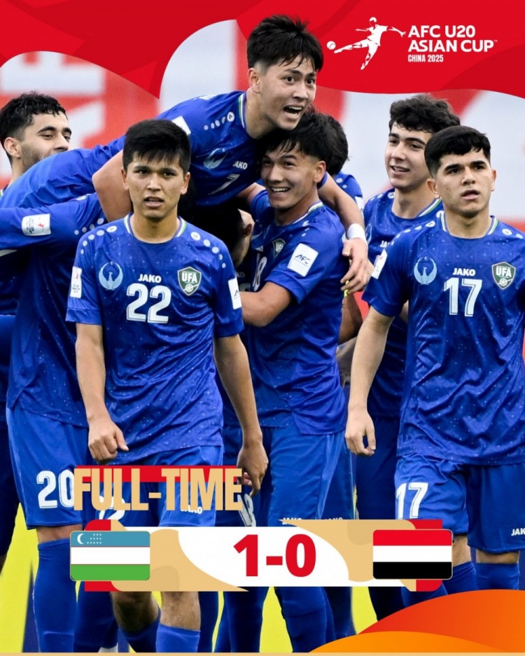  U20亞洲杯-烏茲別克斯坦1-0擊敗也門(mén)，奧林博耶夫頭球制勝