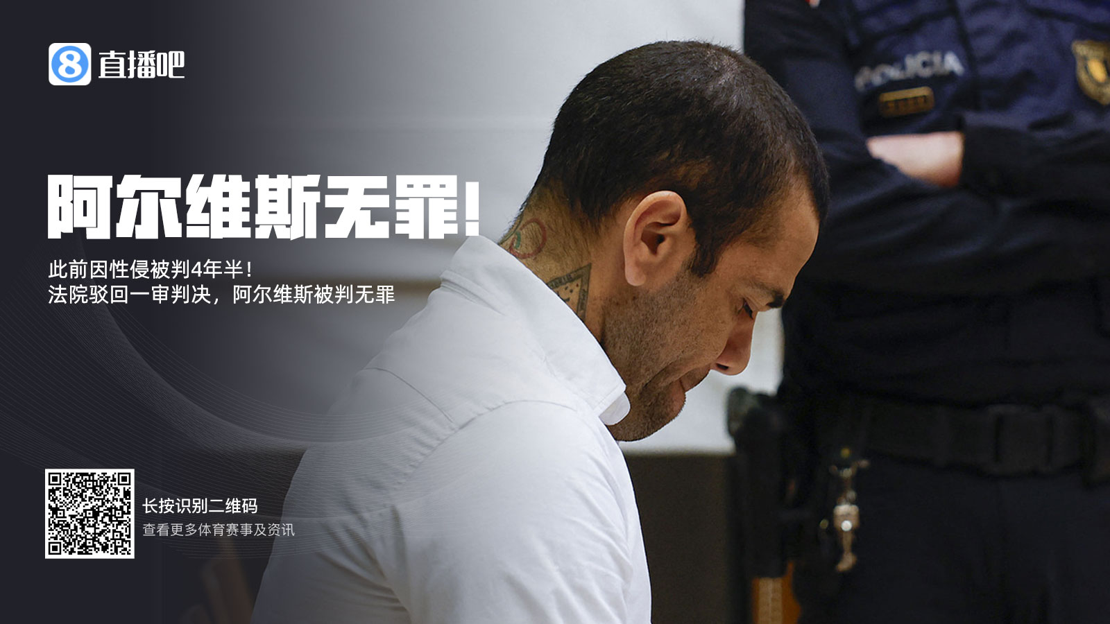  此前被判4年半！阿爾維斯上訴成功無罪釋放 加泰高院駁回一審判決